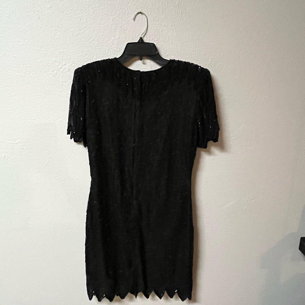 Elegant Black Sequin Mini Dress - Picture 3 of 3